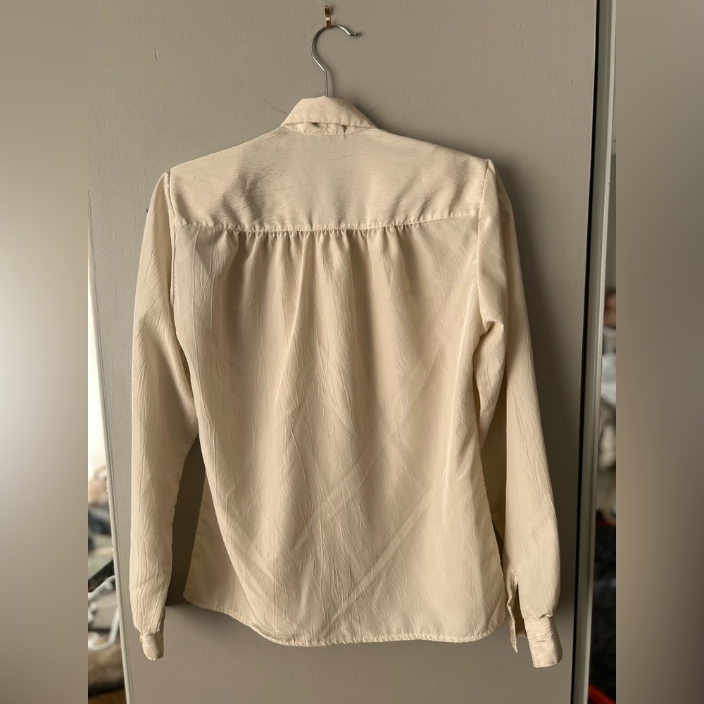 Vintage 80s bow tie blouse - Picture 3 of 15